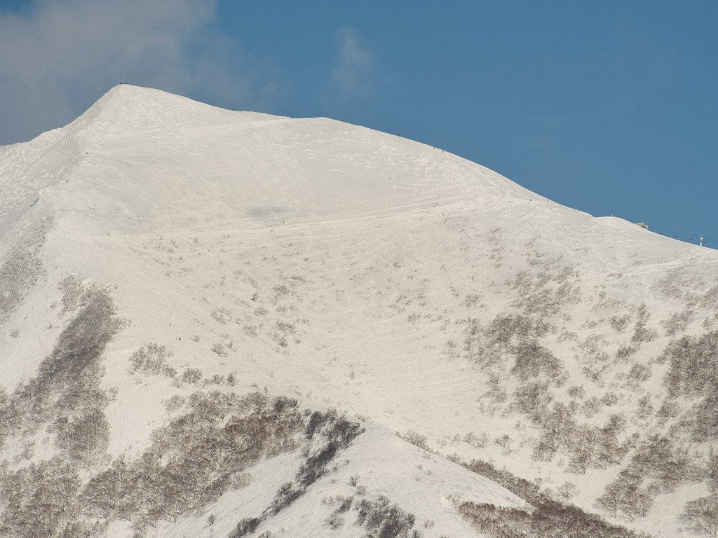 Mt. Annupuri peak and traverse lines into Osawa and the back bowl, 21 January 2013