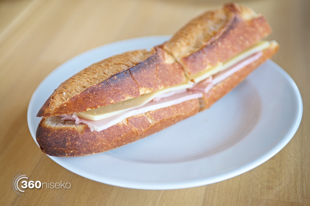 Ham and cheese baguette