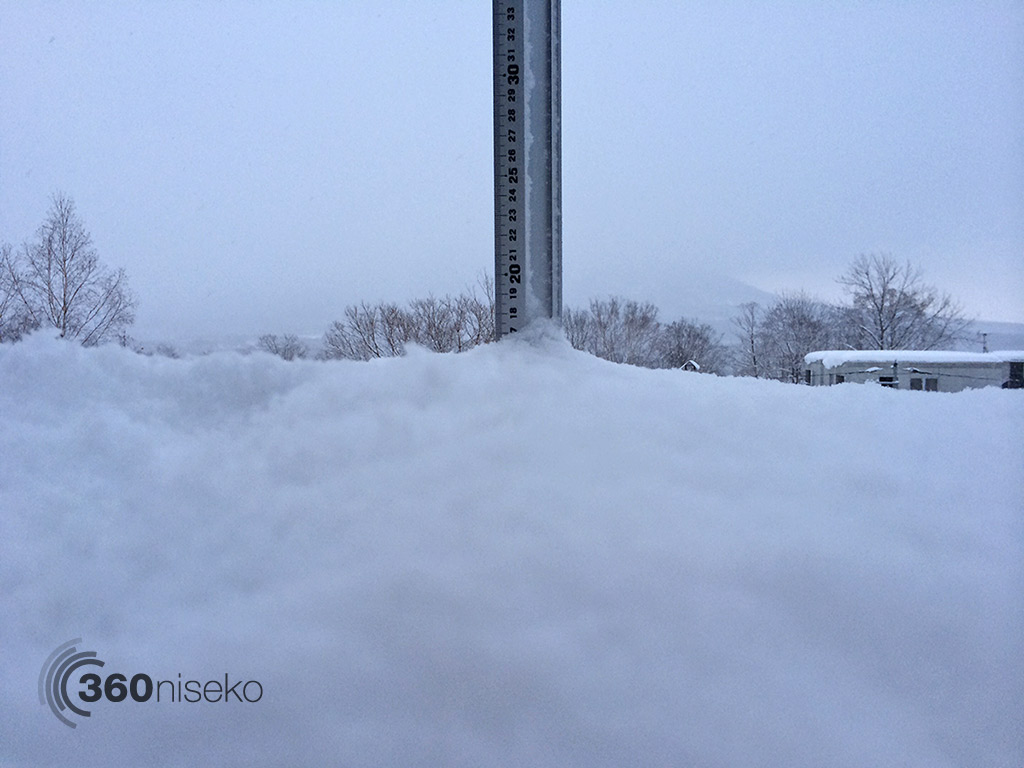 Snowfall in Hirafu Village, 1 January 2014