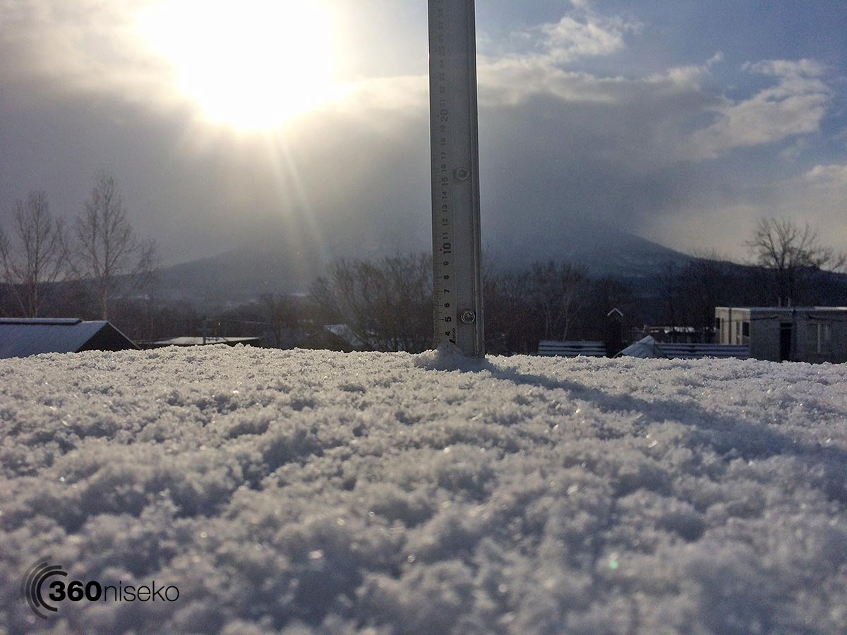 Snowfall in Hirafu Village, 8 April 2015