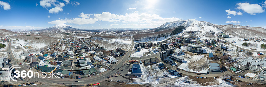 Hirafu Village Aerial Panorama