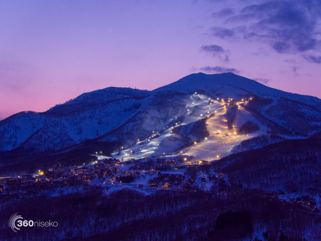 Grand Hirafu Ski Resort under lights, 13 March 2017